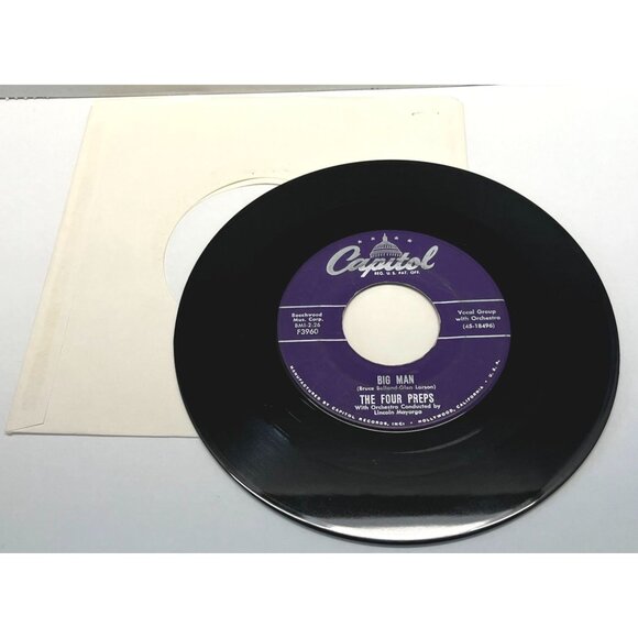 The Four Preps Big Man / Stop Baby 45 Vinyl 50s Folk Pop Capitol F3960 - Picture 3 of 6